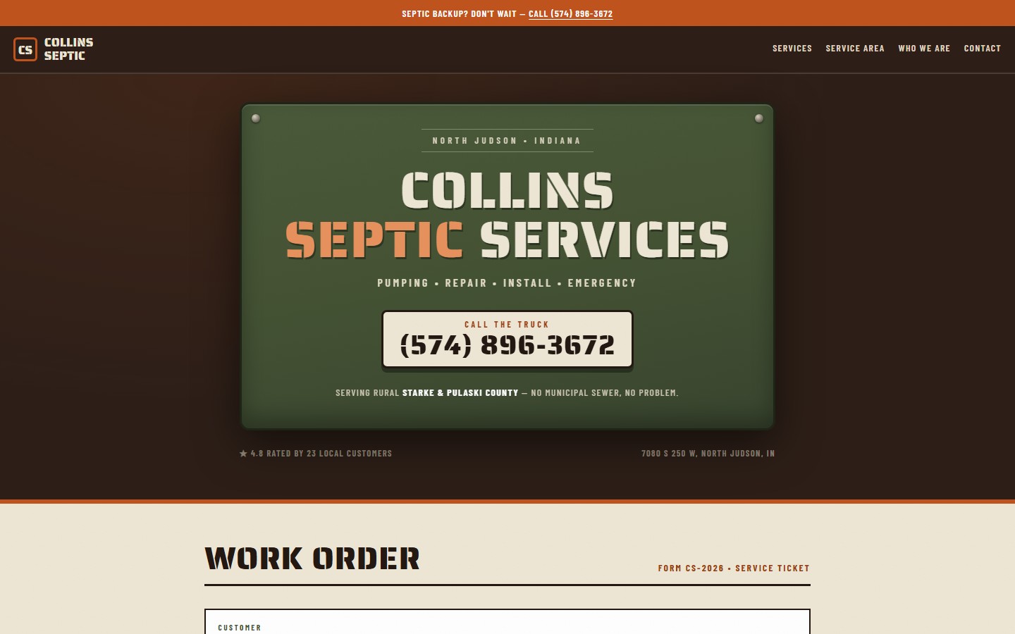 Collins Septic Services screenshot