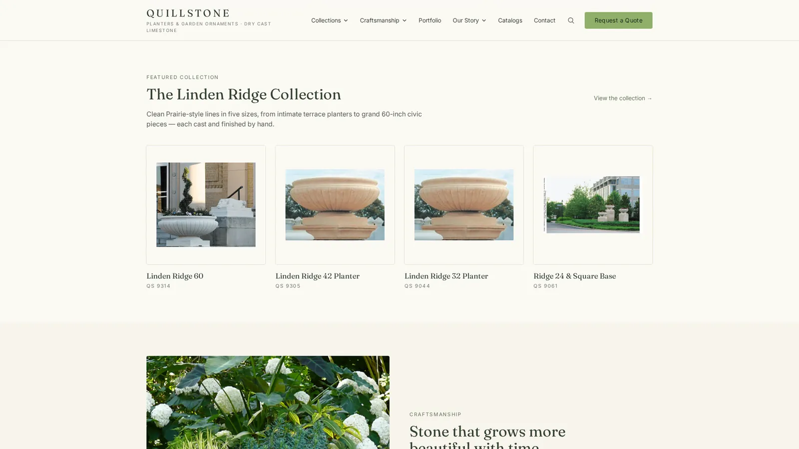Desktop view of an online shop collection