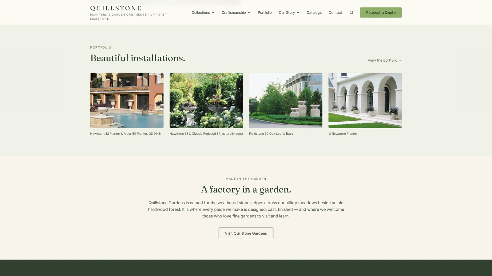 Desktop view of an online shop portfolio