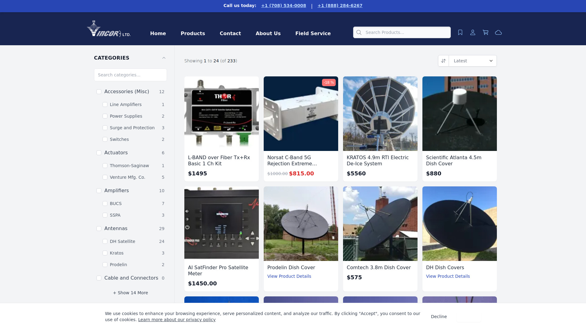 Vincor Satellite Products screenshot