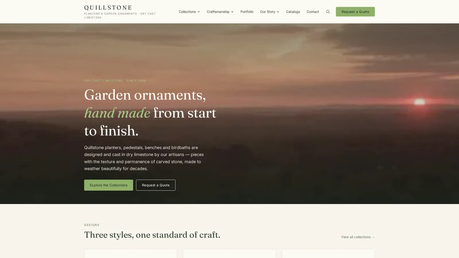 Desktop view of an online shop